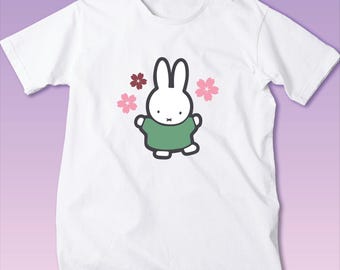 Linda camiseta de conejita Miffy, camiseta de algodón