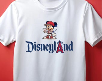 Sudadera con capucha de Mickey Angels, camiseta de Disney LA, regalo divertido para fanáticos del béisbol, camiseta deportiva de Disneyland