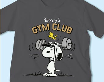 Camiseta de gimnasio de Snoopy / Camiseta divertida para entrenar / Camiseta de fitness de Peanuts / Regalo ideal para el gimnasio / Camiseta de ejercicio de Snoopy para hombres y mujeres