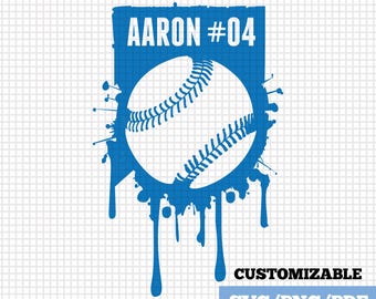 Diseño de camiseta personalizada para mamá de béisbol: fuente Drip, número SVG (descarga digital)