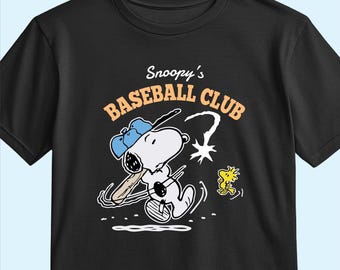 Camiseta de béisbol de Snoopy / Divertida camiseta de béisbol / Camiseta de béisbol de Peanuts / Lindo regalo de béisbol / Camiseta de béisbol de Snoopy para hombre y mujer