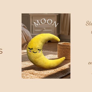 ITH Moon Plushie Embroidery Pattern – 3 Sizes – In the Hoop Stuffie with Photo Tutorial (5x5, 8x8, 8x11 hoop)