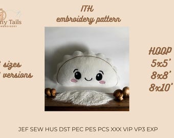 ITH Dumpling Plush Embroidery Pattern | Stuffed Toy & Keychain (Digital Download)