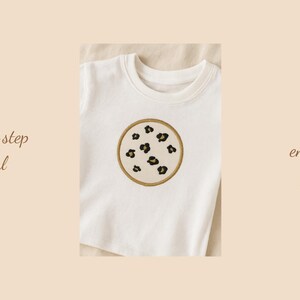 Leopardmönster cirkelapplikation, maskinbroderidesign, ITH, In The Hoop, digital nedladdning
