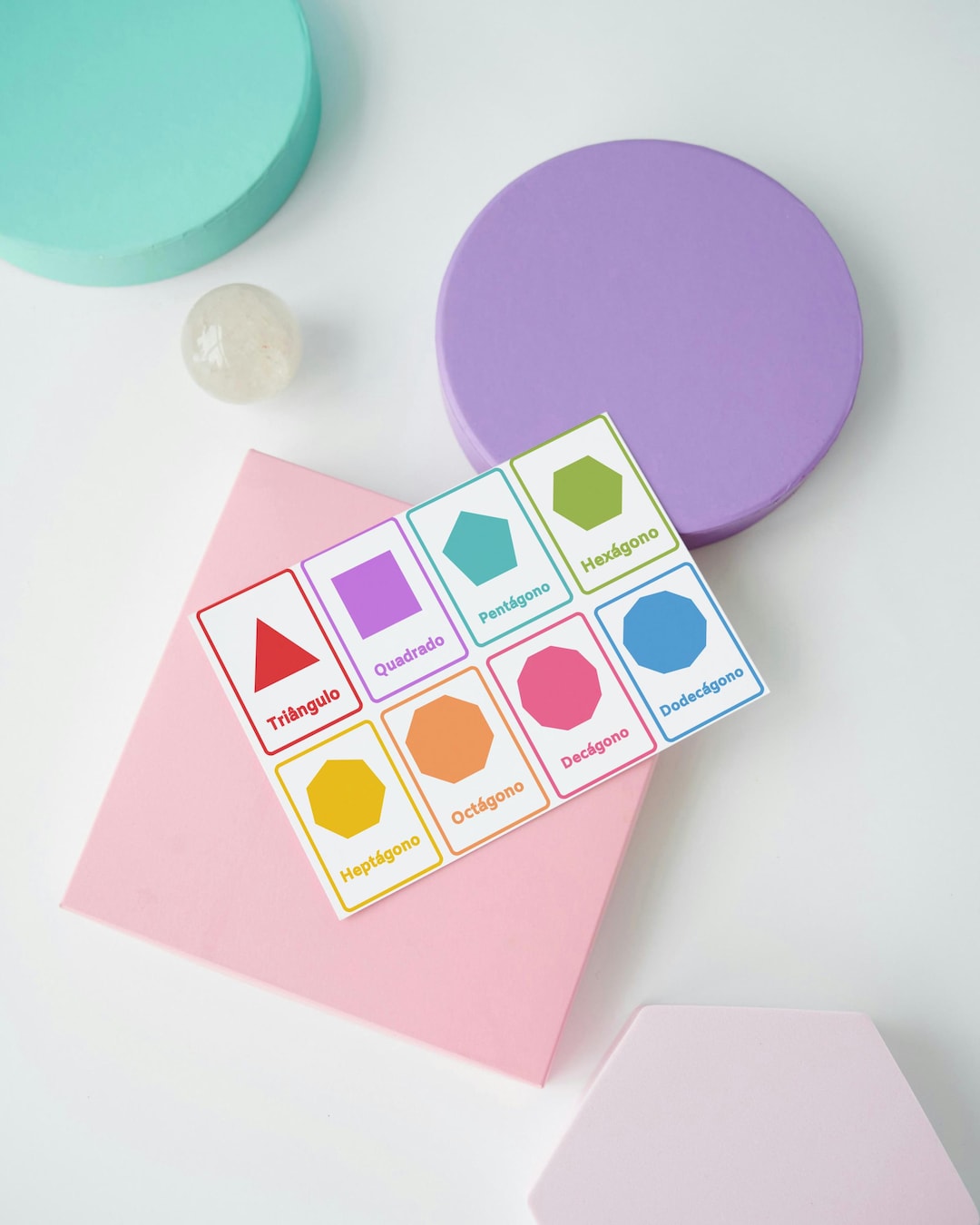 Colorful Geometric Shapes Flashcards | Educational Activity for Kids ...