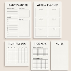 Bullet Journal Starter Kit Printable | BuJo Templates Bundle | Monthly Weekly Spreads | Goal Tracker | Instant Download PDF