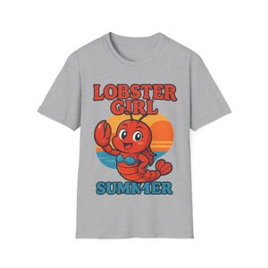 Cute Lobster Shirt for Women | Summer Aesthetic T-Shirt | Kawaii Beach Cartoon Tee | Sun Kissed & Shellfish