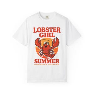 Cute Lobster Shirt for Women | Summer Aesthetic T-Shirt | Kawaii Beach Cartoon Tee | Sun Kissed & Shellfish