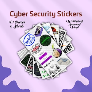 Cybersecurity Hacker Sticker Pack: Waterproof Vinyl Decals for Laptop