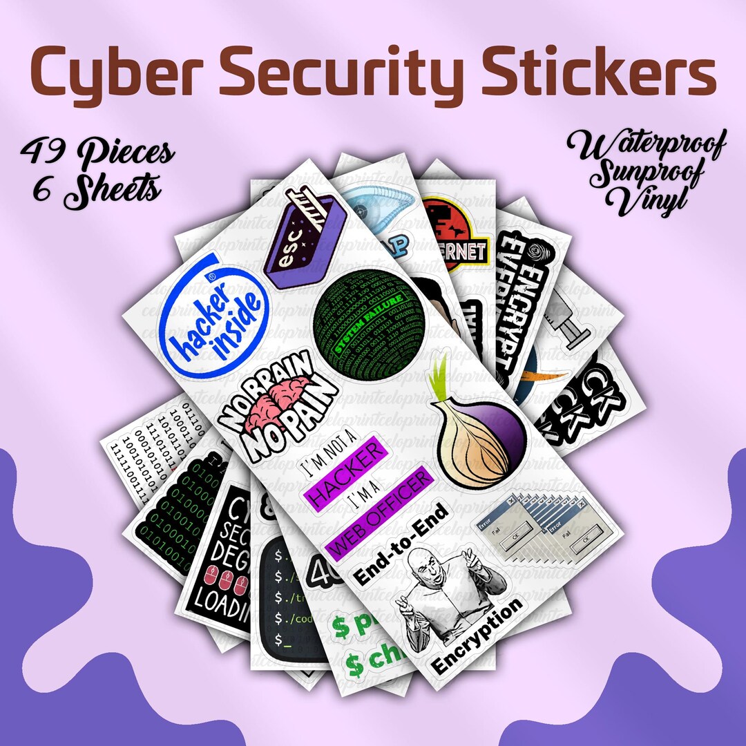 Cybersecurity & Hacker Sticker Pack – 49 Vinyl Stickers for Developers ...