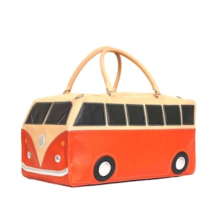 Sac de voyage en cuir véritable : bagage à main unisexe - Style Volkswagen
