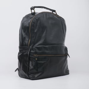 Handmade Backpack Leather Backpack Leather Laptop Bag Black Leather Back Unisex Backpack Travel Friendly Bag shoulder Back Minimalist Design