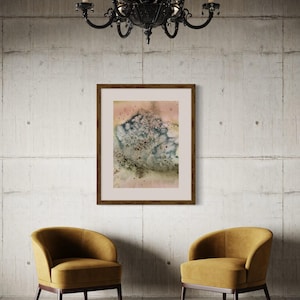 Impression giclée d'une peinture d'art contemporain originale - oeuvre d'art murale inspirée de la nature - pigments naturels, oeuvre d'art cyanotypée - impression d'art - cadeau d'art