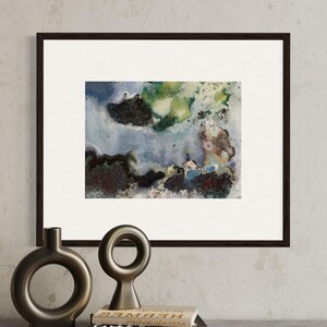 Impression giclée d'une peinture d'art contemporain originale - oeuvre d'art murale inspirée de la nature - pigments naturels, oeuvre d'art cyanotypée - impression d'art - cadeau d'art