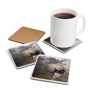 Nature-Inspired Cork Coaster Set, Rustic Home Decor, Drink Coasters, Eco-Friendly Gift, Beach Vibe, Rustic Kitchen Accessories