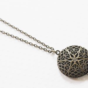 Vintage Locket Brass Filagree Locket Mid Century Locket Boho Jewelry