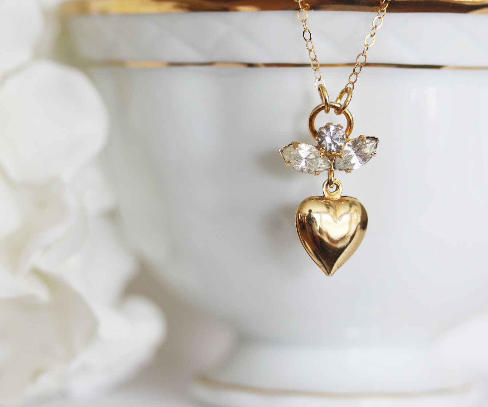 Vintage Tiny Angel Necklace Gold Angel Necklace Romantic Etsy