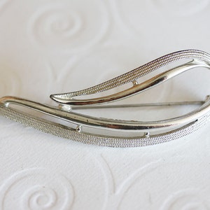 Vintage Jewelry Silver Leaf Pin Abstract Leaf Pin Leaf Brooch Mid Century Brooch