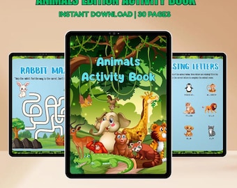 Tiere Erinnerungsbuch für Kinder: Rätsel, Ausmalen, Labyrinthe zum Ausdrucken (PDF)