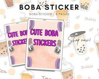 Kawaii Boba Stickers | Bubble Tea Sticker Pack (Printable Digital Download