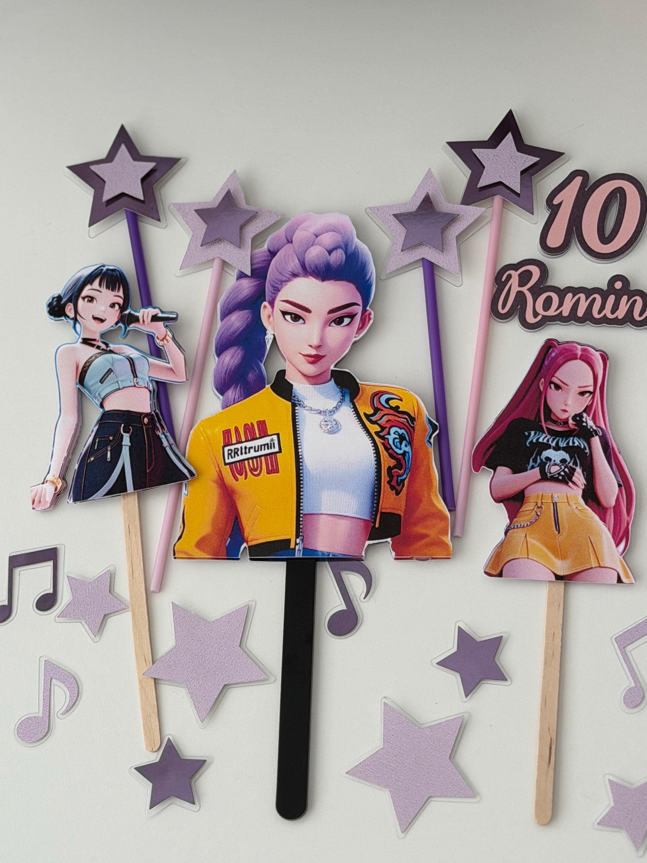 Kpop Cake Toppers Card Customisable Demon Hunters Rumi Mira Zoey - Etsy