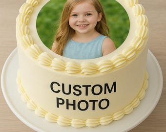 Custom icing sheet Photo Cake Topper • Personalized Edible Image