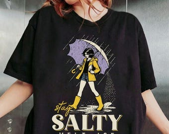 Stay Salty Melt Ice Girl PNG, Retro T-Shirt Design (Digital Download)