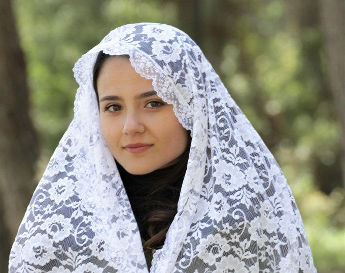 Christian Rectangular White Head Covering Over the Shoulder - Etsy