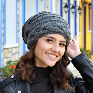 Custom Color Knit Slouchy Beanie for Women, Fall Style Gift