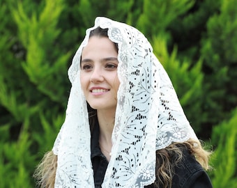 Triangle Off White Church Veil with comb/clip option