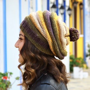 Fall pom pom knit hat for women, Fashion gift for women