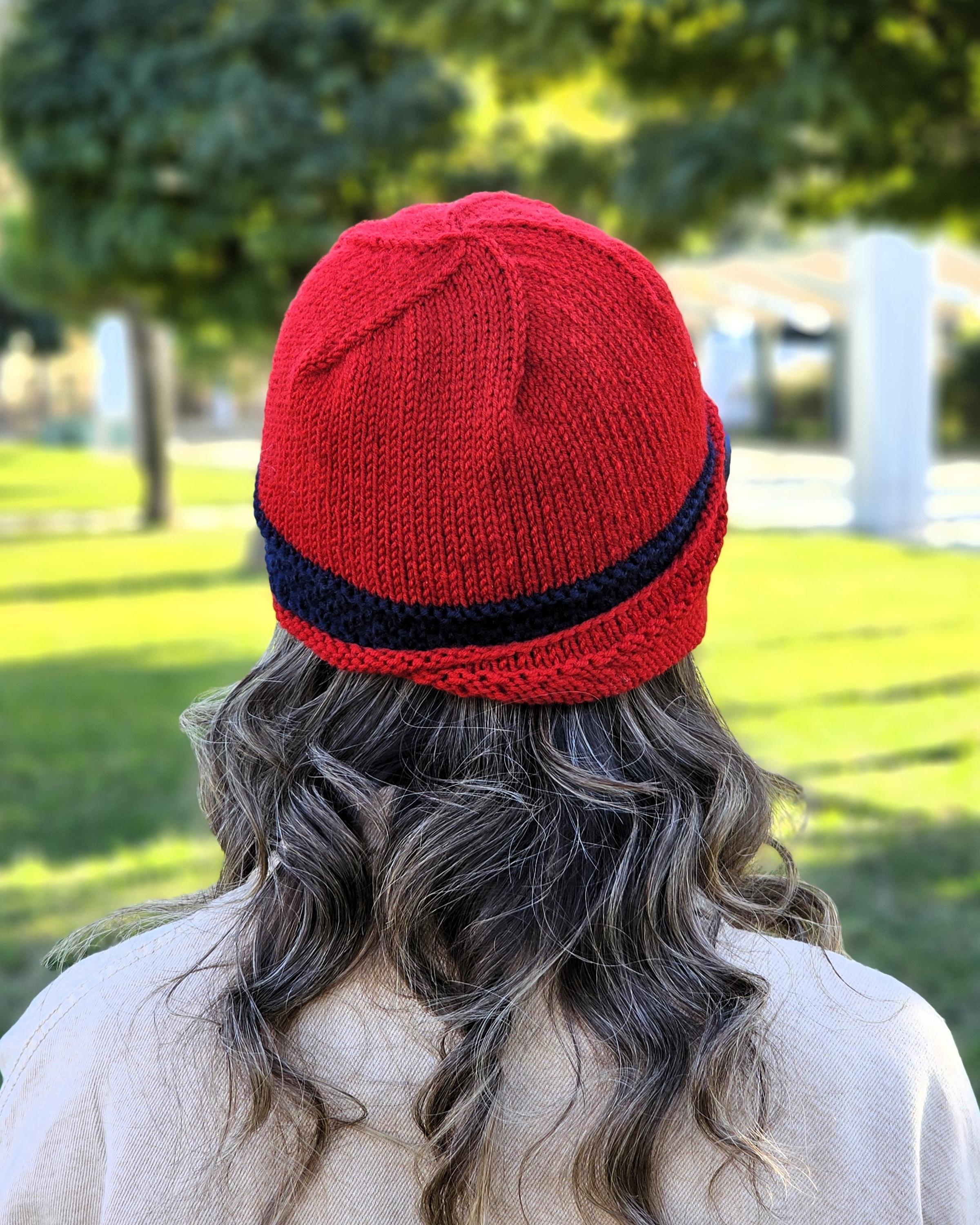 Red orange navy womens cloche hat Women main image 4