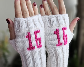 Sweet 16 Birthday Party Accessories, Fingerless gloves, 16th Birthday Party Favors Idea, Gift for Birthday Girl, Outfit Sweet Sixteen Party