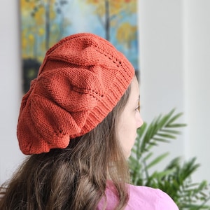 Handmade Slouchy Knit Beret: Winter Wool Hat for Women, Fall Gift