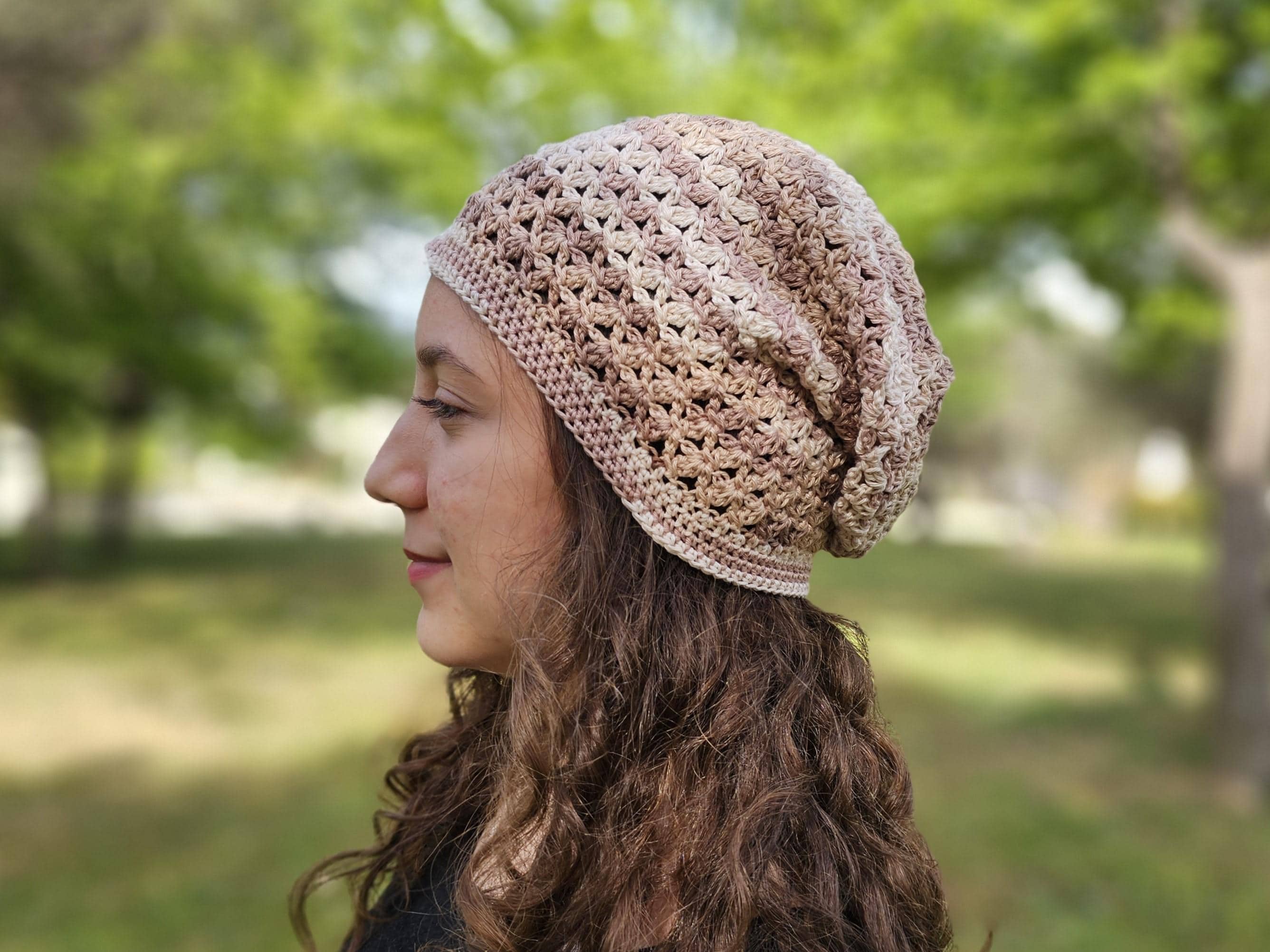Pupkitten Womens Cotton Slouchy Soft Lightweigh Beanie Hat Stretch Chemo Cap Chemo Headwear for Small Heads, 100% Cotton Crochet Beanie  main image 2