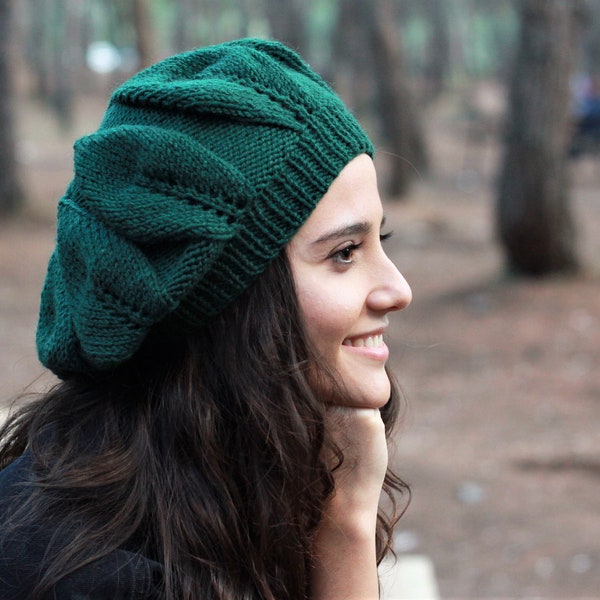 Winterkleding dames: handgemaakte slouchy gebreide baret, op maat gemaakte wollen wintermutsen