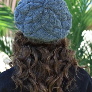 Dark Gray Knit woman beanie, Handknit winter beret, Ladies winter hat, Winter hand knit accessories image 4
