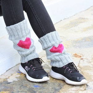 Valentine Knit Heart Leg Warmers, Knit Heart Boot Cuffs, Over Knee Warmers & Leggings for Women, Perfect Valentine&#39;s Day Accessories