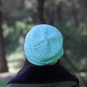 Soft cotton slouch beanie, Light weight summer hats for women, Crochet headwear, Ladies chemo caps for hairloss image 3