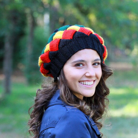 Bonnet rasta en tricot chapeau reggae pour femme bonnet d hiver africain vetements rasta casquette rasta jamaicaine accessoires rasta cadeau fait main pour femme Etsy France