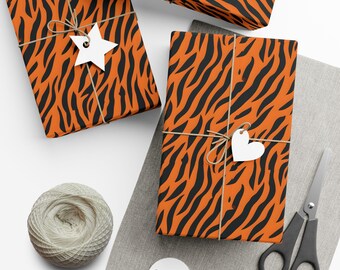 Tiger Stripe Gift Wrap: Vivid Animal Print Wrapping Paper
