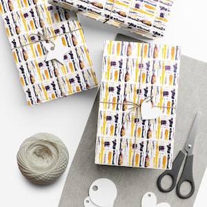 Fall Color Inspired Wrapping Paper, Autumn Gift Wrap, Seasonal Packaging, Thanksgiving | Halloween Gift Paper, Holiday Wrap