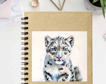 Snow Leopard Sticker: Glossy Wildlife Art