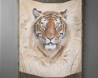 Bengal Tiger Gewebte Baumwolldecke: Wildtiere Wohnkultur