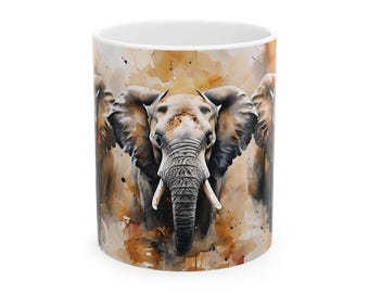 Keramische mok olifant olifant, cadeau olifant minnaar, cadeau koffieliefhebber, olifant beker, safari koffiekopje,