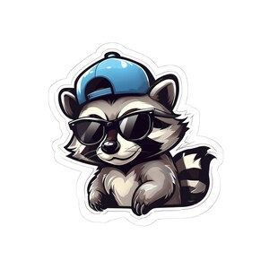 Too Cool Raccoon Sticker, Cute Raccoon Sticker, Trash Panda Sticker, Raccoon Graphic Sticker,