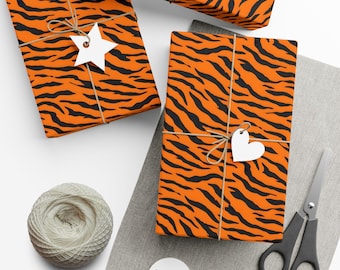 Vibrant Tiger Stripes Gift Wrap: Eco-Friendly Animal Print