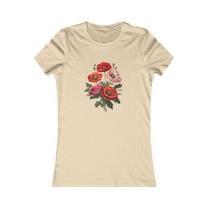 Poppy Floral Women&#39;s Tee, Summer Top, Gift for Her, Casual Shirt, Flower Tee, Mother&#39;s Day, Poppy Flower, Poppy Tee