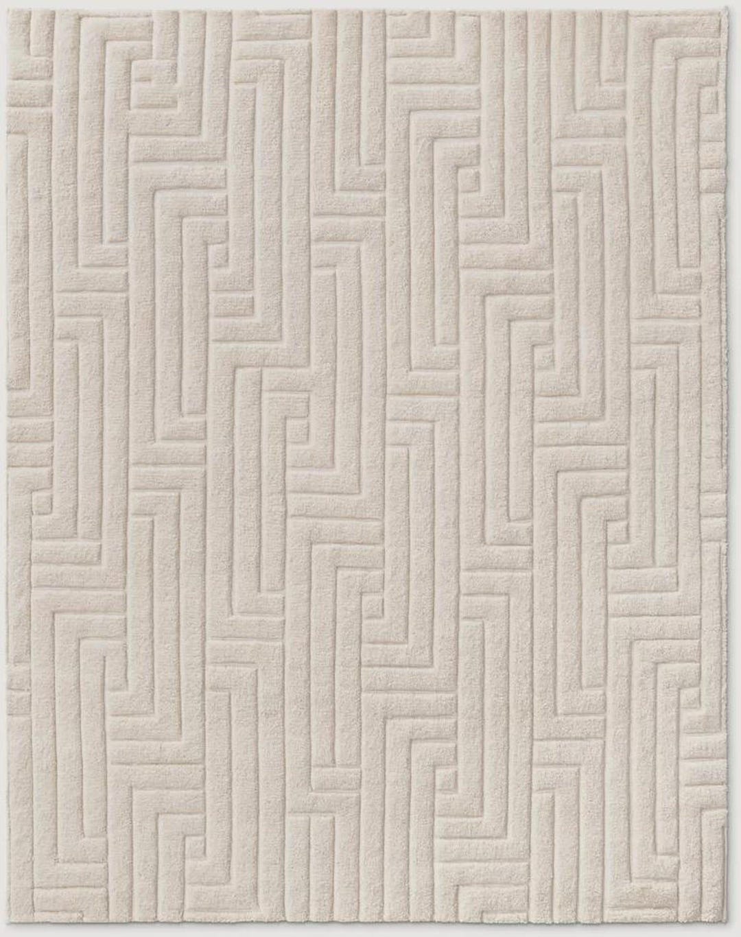 Hand Knotted New Zealand Wool Rug, Modern Geometric Carved Design - Etsy