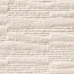 Alfombra de lana anudada a mano: moderna alfombra texturizada color marfil para sala de estar imagen 2